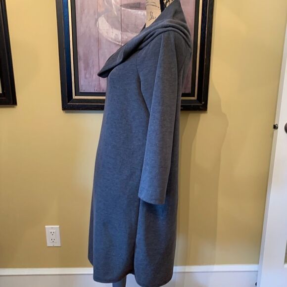 Design Lab grey knitted Dress Cowl neck sz L - Picture 3 of 7